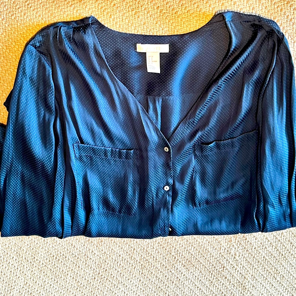 H&M Conscious Blouse, Navy Blue Color, Size 6